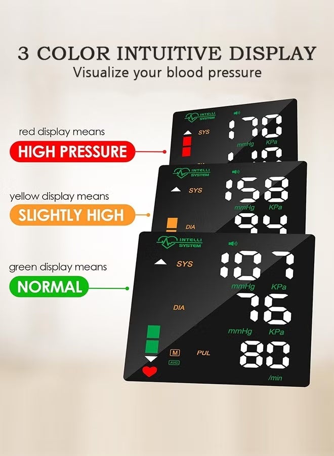 INTELLI SYSTEM Blood Pressure Monitor Digital Wrist Blood Pressure Machine Adjustable Cuff Bp Detector 2x99 Readings Memory Large Display Voice with Carrying Case Automatic Blood Pressure Wrist Detector Watch - Image 5